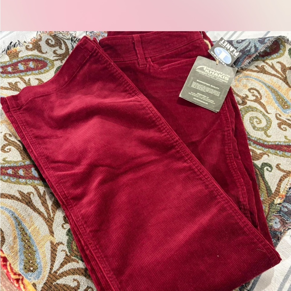 Cherokee Women's Burgundy Corduroy Cropped Jeans